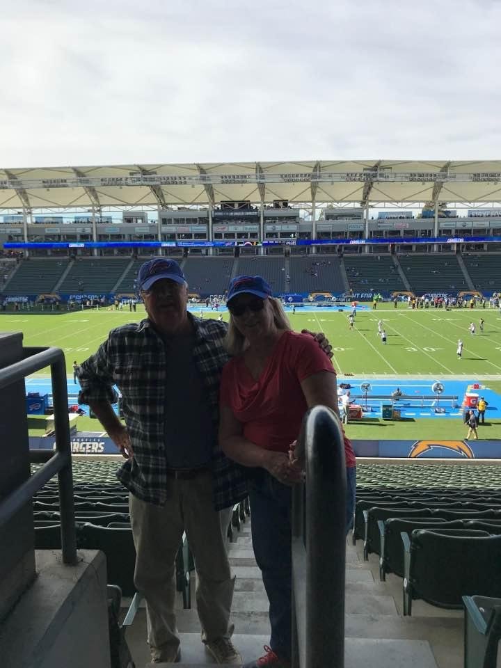 At Bills vs Chargers game.  Lots of Bills fans.