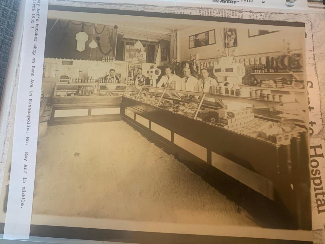 Can't remember if I ever shared this with you. This an inside photo of my Grandfather's meat market on Penn and Lowery. "Raymond Arf's Meat Market/Butcher Shop". He owed it from the mid 30's to the late 50's or early 60's.