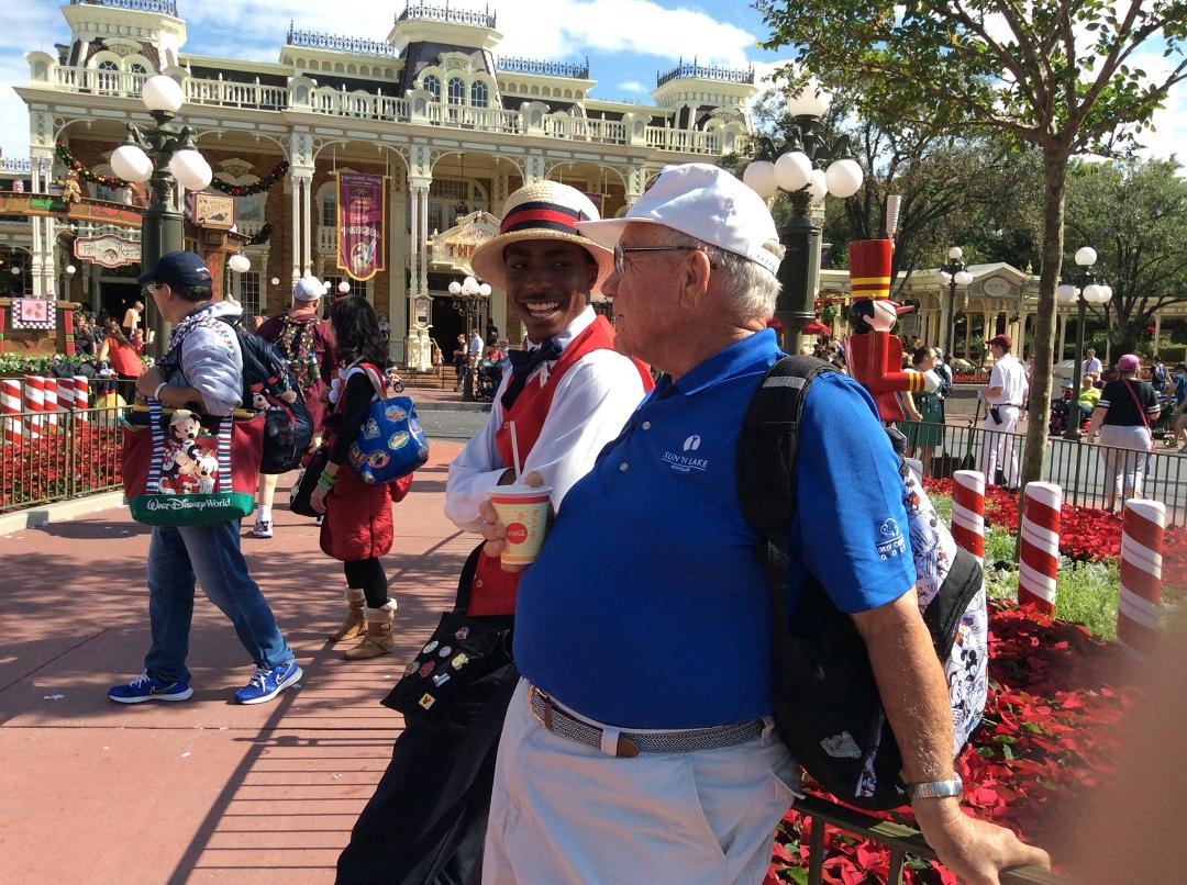 We celebrated my 83rd birthday at Disney-world and this cast member had everyone in the circle sing Happy Birthday. Doesn't get better than that.