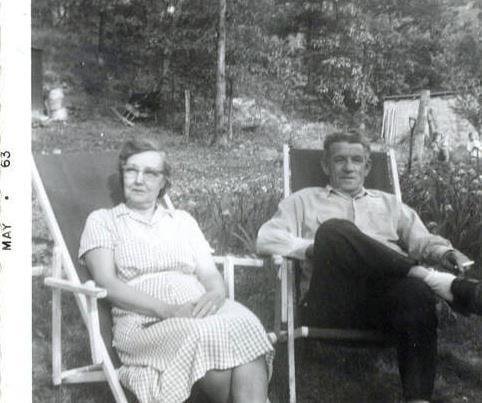 My Aunt Amy and Uncle Burgess at their place on Hilltop Dr. next to Mom and Dad.