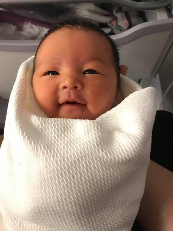 Maren’s first smile to mom and dad!