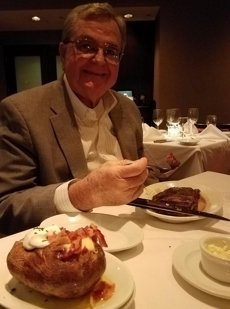 Celebrating Bob's 75th birthday at Ruth's Chris last night. Happy birthday Bobby