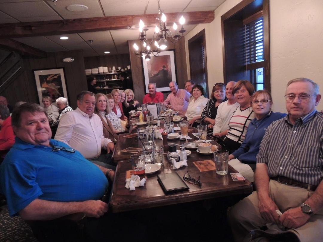 SHS Class of '66 dinner at Peabody's September26, 2012.
Clockwise L-R: Hank Jason, Mike Adair, Nancy Henderson, Karen Christensen, Sue Harrington, Annie Seyferth, Carol Wollenberg, Jime Stonehouse, Mike Hadden, Mike McGaw