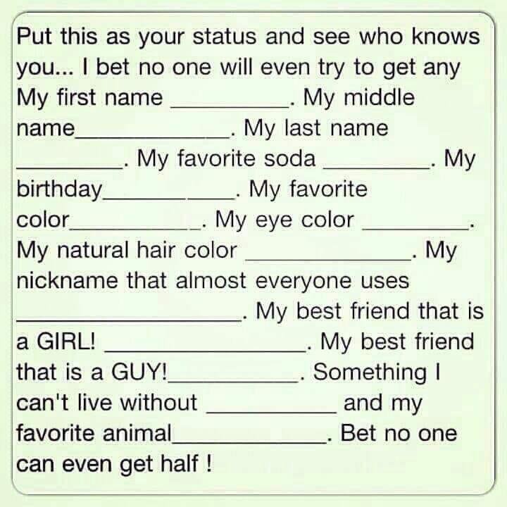 How much do you know about me .....