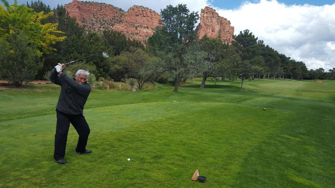 Great swing. "Did you see where the ball went"