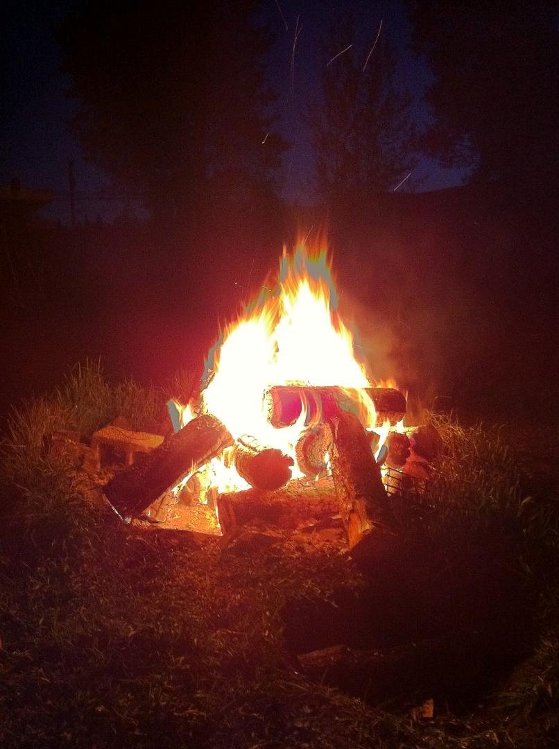 Sitting by the fire just chillin in PG. Nice night