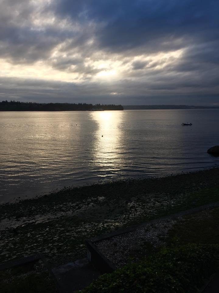 Cloudy sunset.