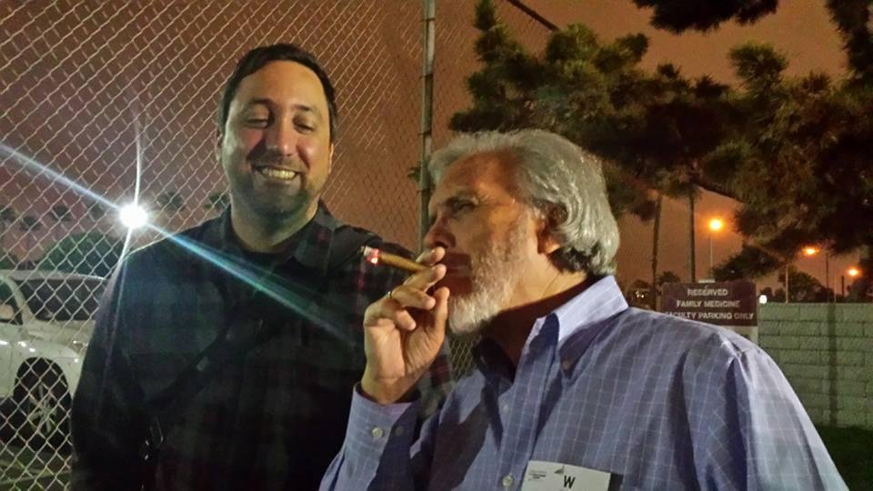 A late-night ceremonial cigar with the new Dad.