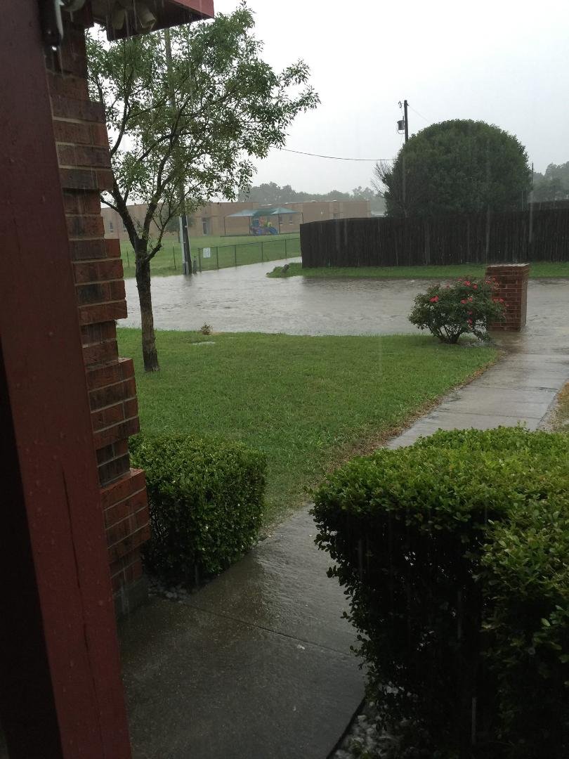 The rain in front of my house it has nowhere to go.