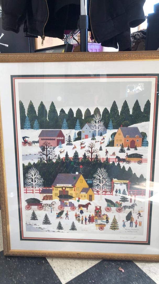 Christmas print signed by artist