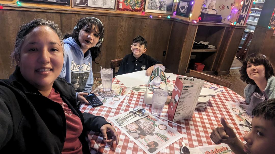 Taking the kids to Buca. Miggy's favorite spot. Lol