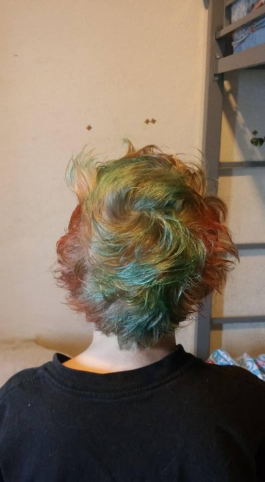 Jaiden's crazy hair day at school.