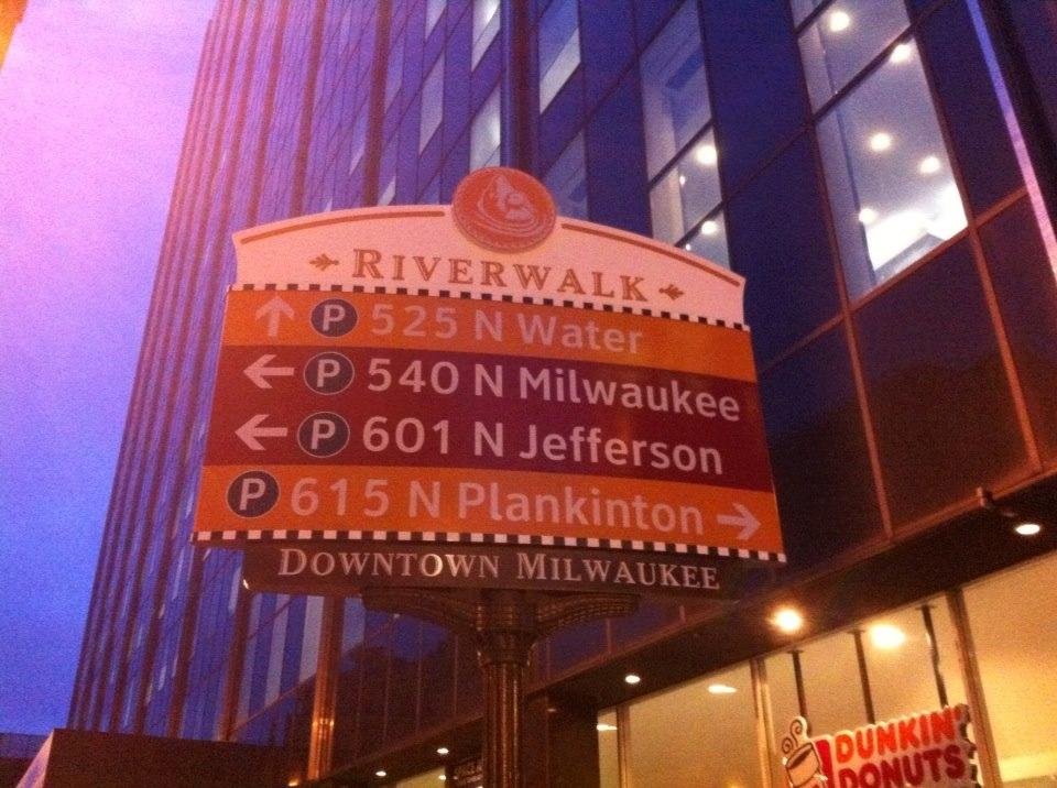 Milwaukee Riverwalk near the Canal with my brother David and then the Harley Museum next .