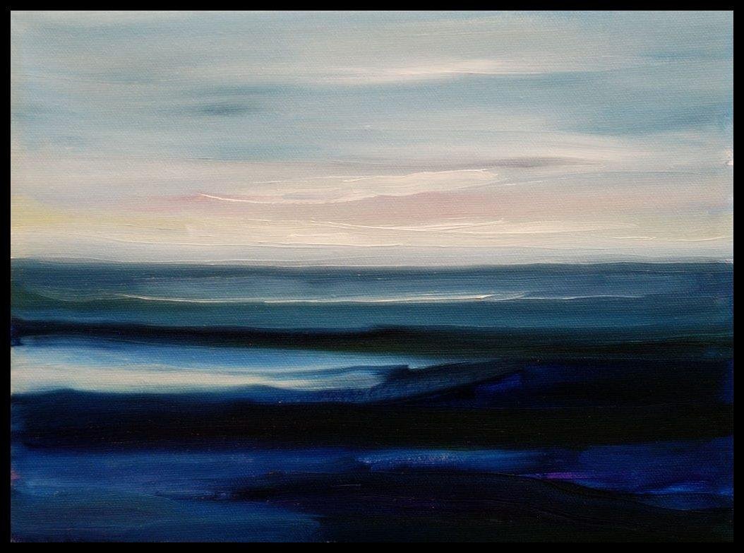 Dear Friends, This is another"mini" painting 9"X 12" done this morning. A bit different than the last, but still trying to create a mood. Fondly, Johnny O