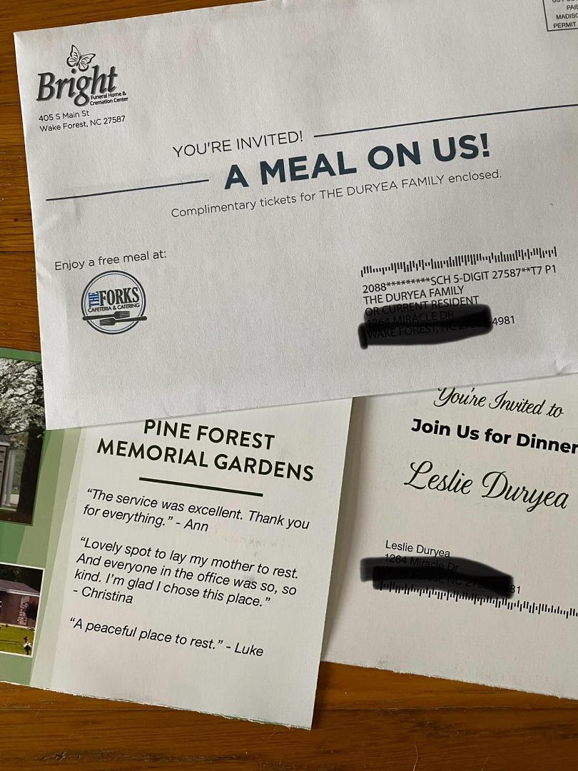 Both of these invitations came in the mail today. What the heck are they trying to tell me??