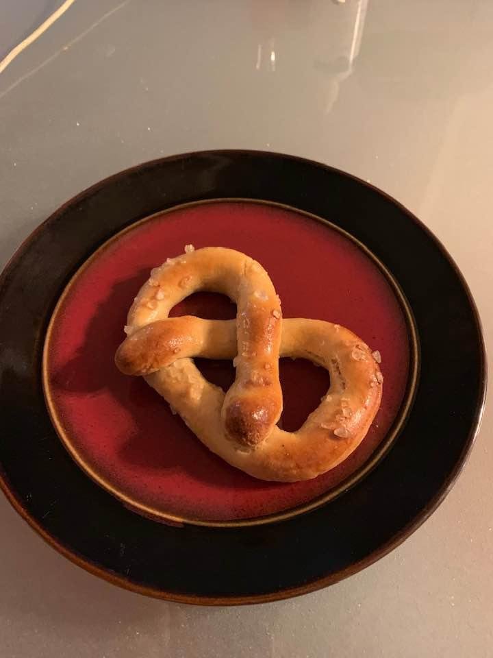 Jennifer and I made pretzels today. They are healthy and awesome.