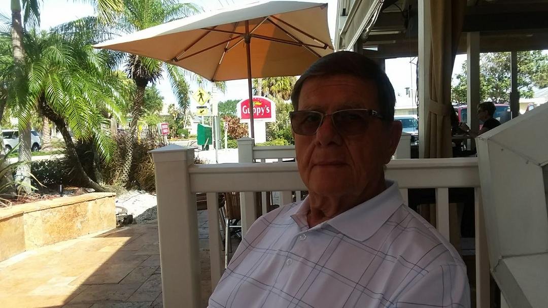 My handsome husband on the deck of Guppys on Indian Rocks Beach.  Wonderful lobster bisque!!