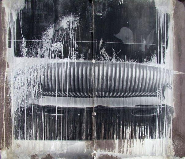 Big Chrome and Cattle (Can't you hear them in the night?)
72" x 84"
gelatin silver monotype print