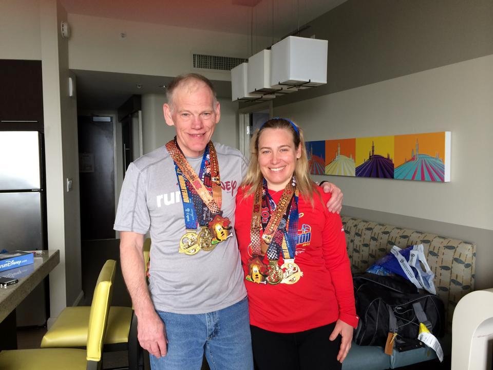 So proud....Maria and Jim finished the 5k, 10k and Half Marathon!