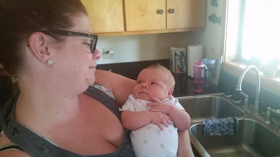 Laura with Hannah on her first vacation. Jessica she did really great! She got lots of loving from everyone!