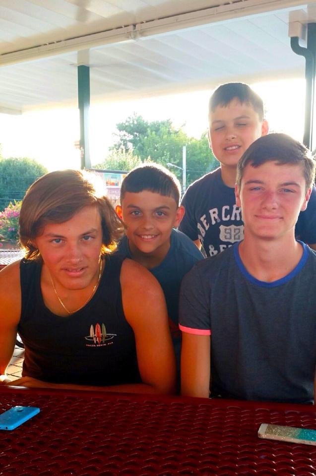 My four grandsons altogether in north carolina