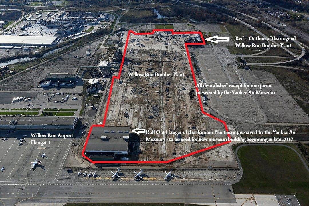 The old Willow Run plant after big fire submitted by a  retired member
