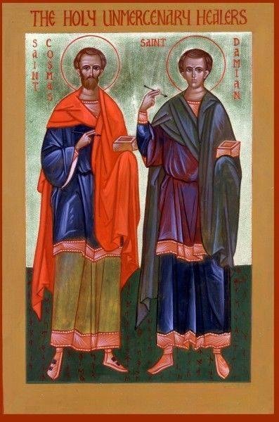 Holy Martyrs Cosmas and Damian, the Unmercenaries of Cilicia (4th c.)
    The Church commemorates three pairs of brothers named Cosmas and Damian, all counted among the Unmercenary Physicians. The first reposed in peace and