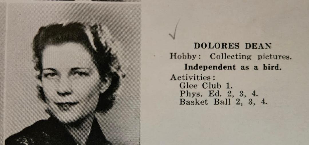 My paternal grandmother's senior picture, Campbell County High School, Gillette Wyoming, Class of 1938.