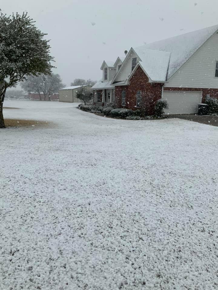 First snow in several years. Been snowing for about an hour.