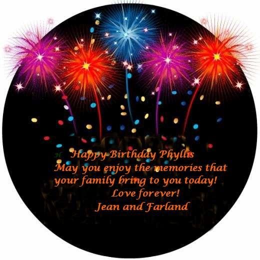 Today is the birthday of a "beautiful" woman, "inside and out". Phylis Delgado was and is a "very" special friend. We worked together for Mr. M & M and had many laughs through the years. I treasure those memories and I t