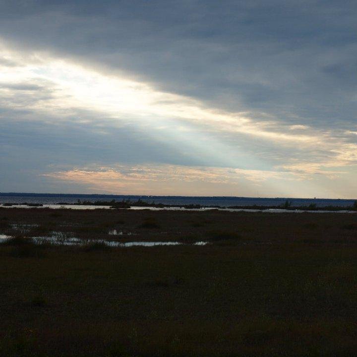 Cool shaft of light breaking through the clowds