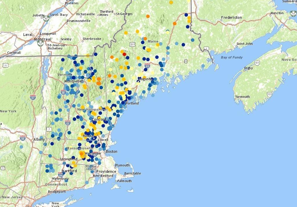Snowfall from yesterday's nor'easter