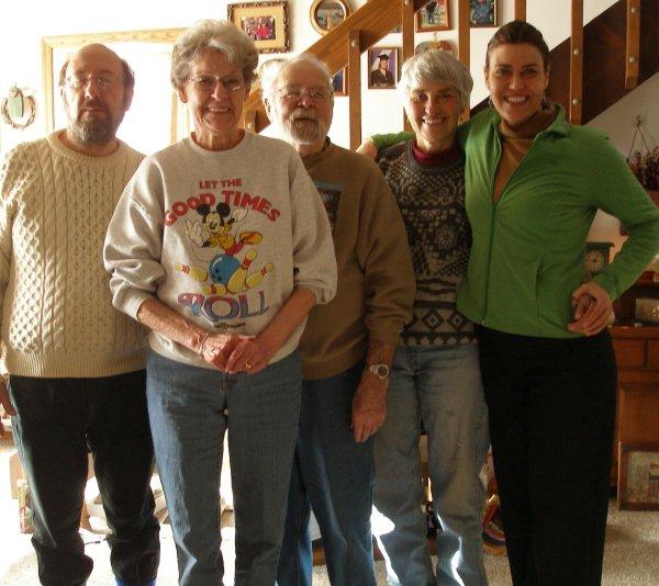 More on same day, Jan 2011. me, Donna's husband Duane (henging in there at 80) and Pat's daughter Maggie.