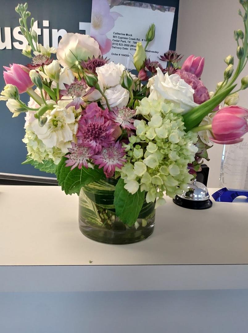 My beautiful flowers my work family gave me for the passing of my mother. So sweet of them