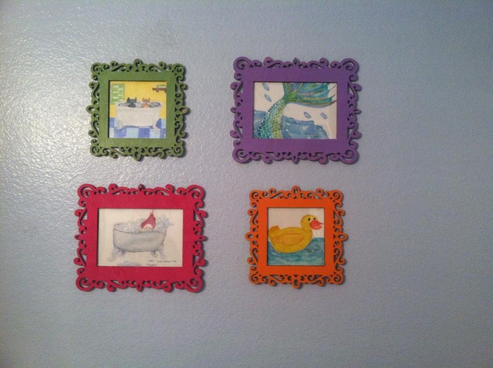 Done! Just hung my silly watercolor paintings!