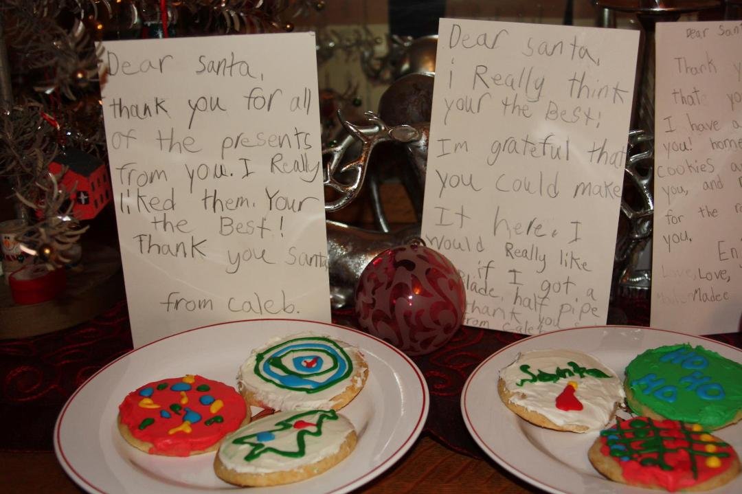 Ready and waiting for Santa to leave his crumbs, his note and well....you know....