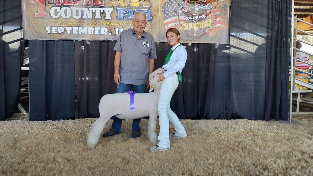 Congratulation to Bristol Anderson of Exeter 4-H on all of her hard work. She had 4-H Champion AOB. Sired by Palace.