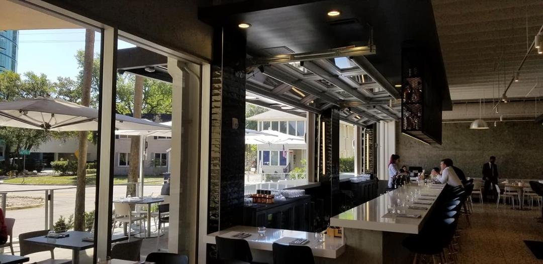 Outdoor seating with "counter"