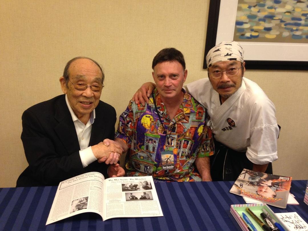 I still love the monster movies. These gentlemen are the men in the Godzilla suit. The man on left the original replaced later by the man on the right.