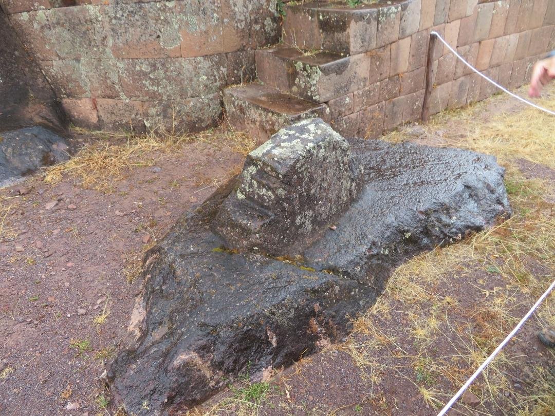 Half of a Chakana stone... on the equinoxes it creates a shadow which completes the 4 sides. Fascinating!