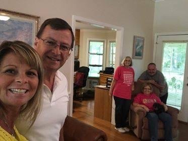 Jim's first cousin John and his wife Jeanine were visiting from New Jersey.  I had to keep my distance because of the quarantine but they were able to take this picture.  When I said quarantine it probably confused some peo