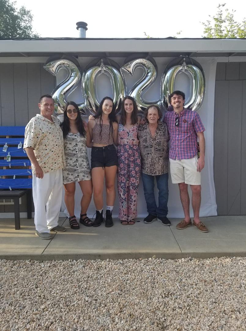 Taylor Pearson's high school graduation event with sisters Tori and Taryn, all (Lenny's daughters) Alex (Larry's son) Jimmy Pearson and yours truly.