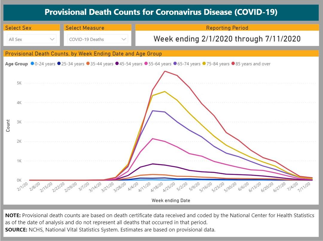 With all the news about COVID in the air and the negativity towards America's responses to it, one thing I have been looking for is a report on the mortality counts and rates. I do a data pull from the CDC about every 2 we