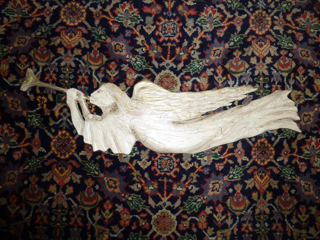 In response to that question: what have you been doing?...here are a few things from recent years. Carved a Christmas angel from a 2x6 and learned about crackle finishes. Robin wanted it for over the door decoration.