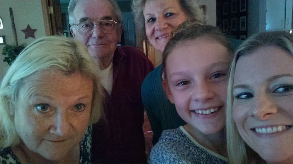 Selfie of 4 generations with grandpa!