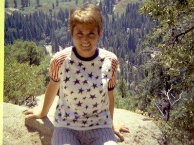 The day I hiked to the top of Yosemite Falls back in the 70's.. I would be lucky to climb a hill now... Note the hydrogen peroxide bleached hair....