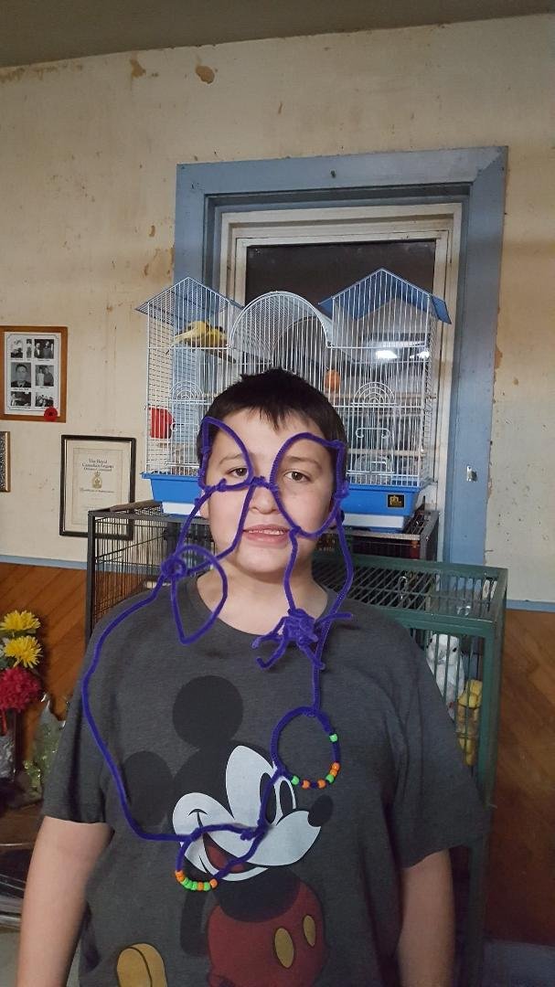 My sweet creative grandson. Don't know what he made but it doesn't matter, he is so proud of it. So is Beppe.