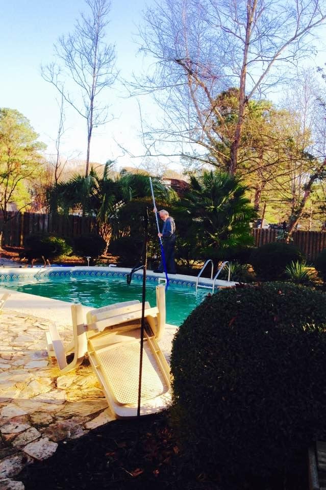 My POOL BOY ☺️.  75 degrees, going to the beach today. 😎