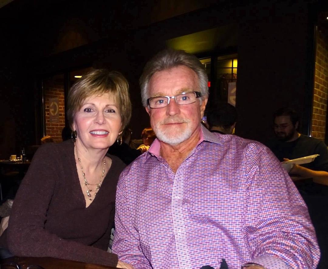 Me and Karen at dinner for Dan and Monica