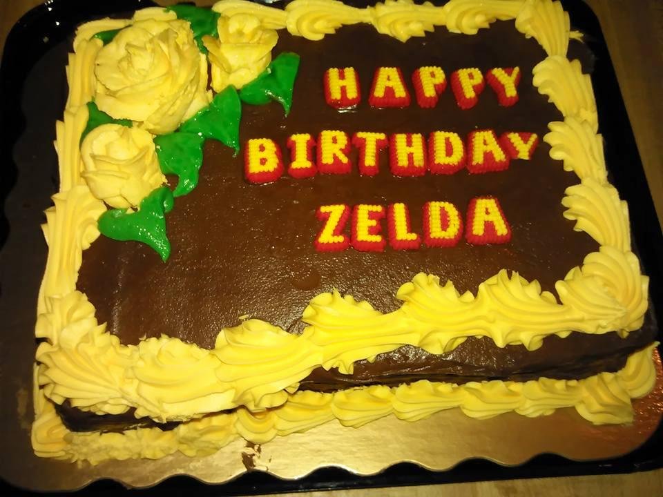 Zelda's birthday cake I bought her and wrote